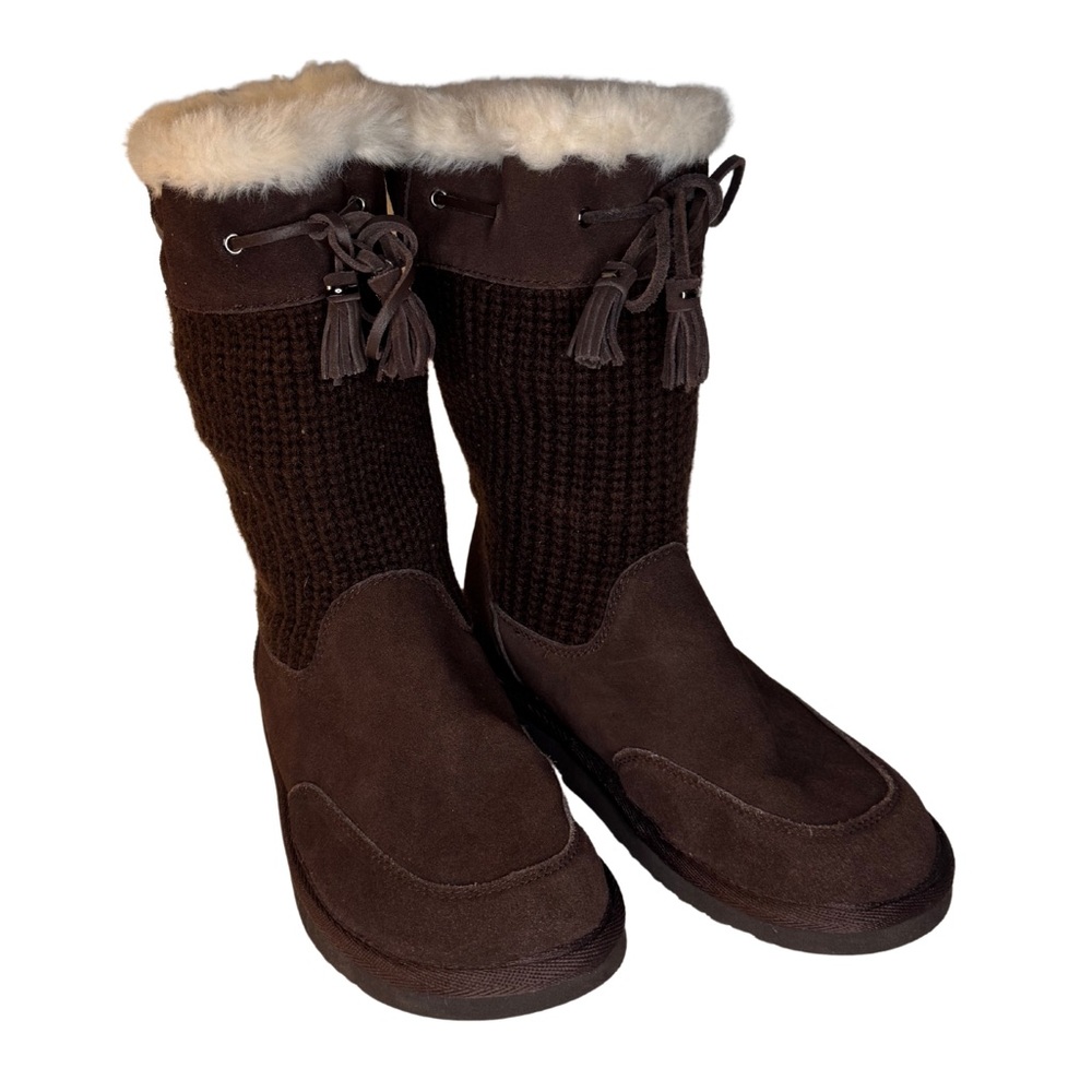 Cozy Women’s Brown Slip-On Faux Fur Lined Bass Suede Boots Size 8 - Picture 2 of 8